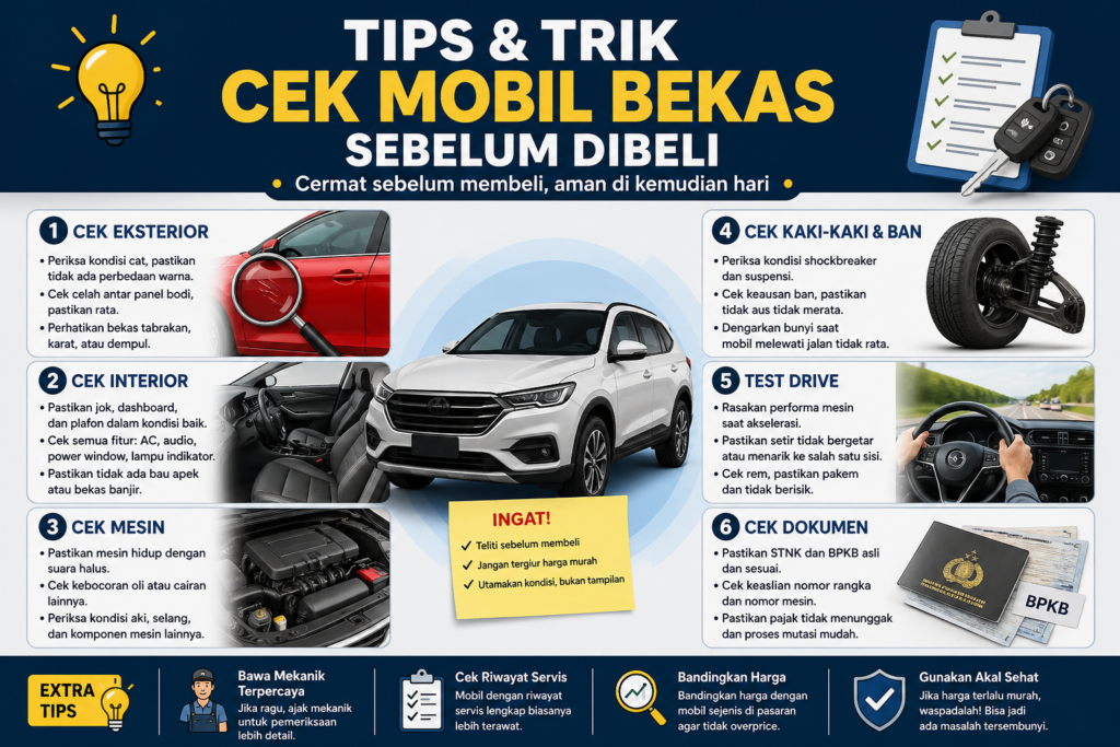 Rekomendasi Cek Mobil Bekas Sebelum Dibeli