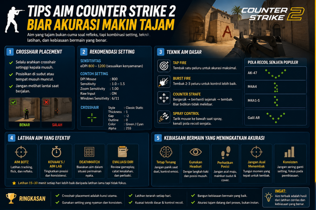 Tips Aim Counter Strike 2 Biar Akurasi Makin Tajam