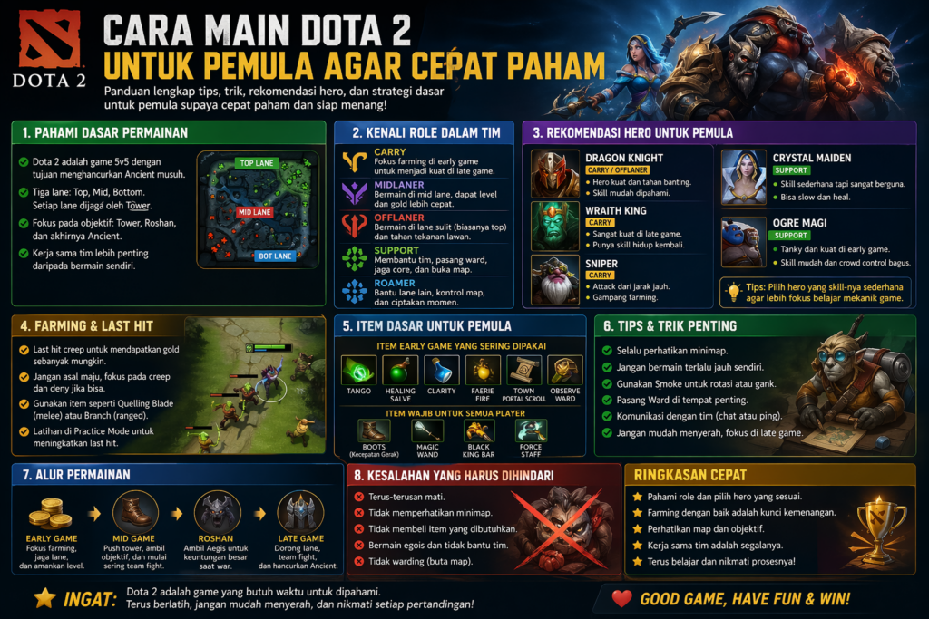 Cara Main Dota 2 untuk Pemula agar Cepat Paham
